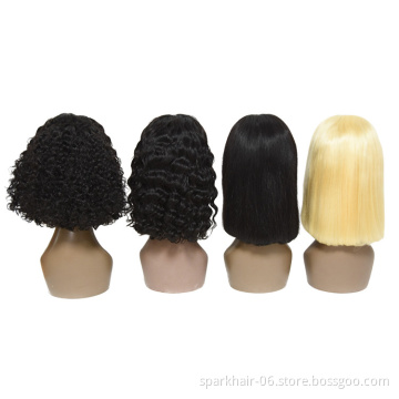 Factory wholesale high quality brazilian human hair wigs for black women,short  bob wig lace front wigs